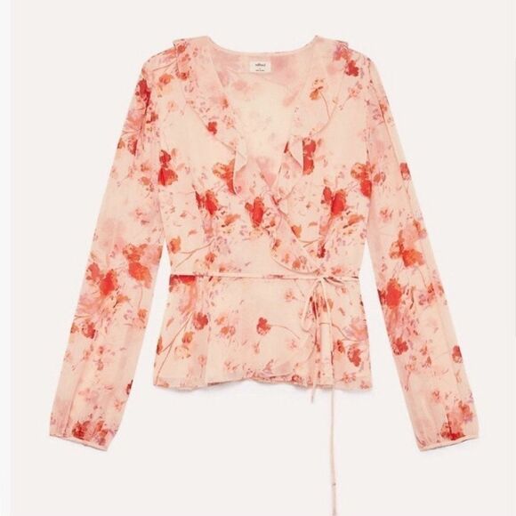 Wilfred Aritzia Nadine Floral Wrap Top Size XXS - Picture 2 of 11